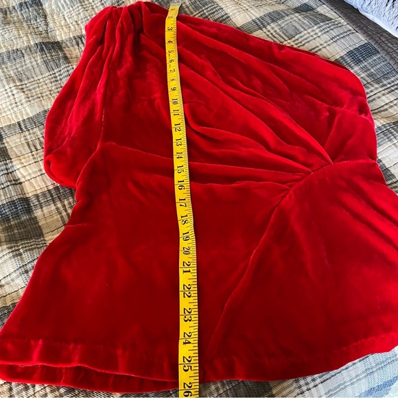 Eva Franco Silk Daphne Top Blouse One Shoulder Velvet Red Ruched: 10 - Picture 12 of 14